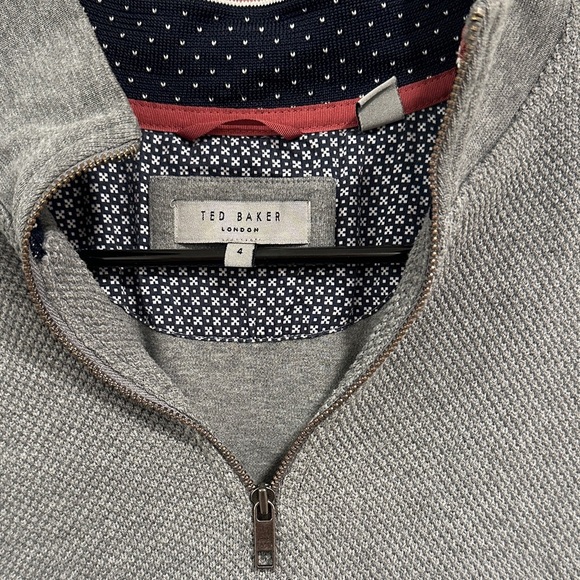 Ted Baker Charcoal Zip-Up Sweater - Picture 2 of 5